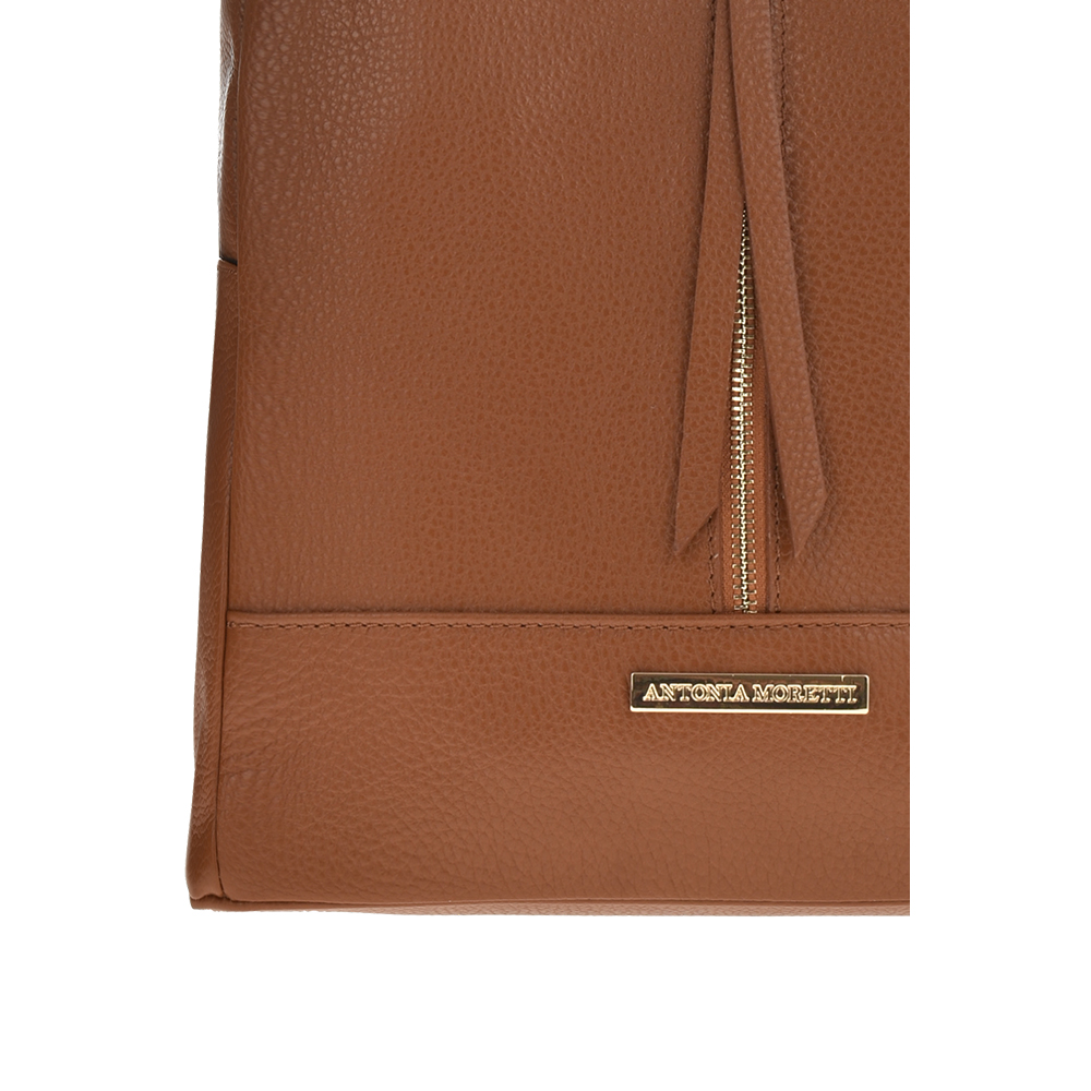 Rucsac din piele natuarala Antonia Moretti AM1131, Cognac, #5, Bagsy