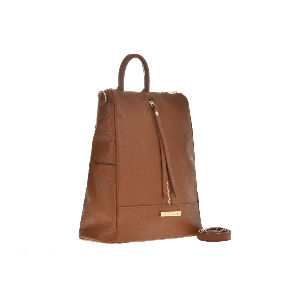Rucsac din piele natuarala Antonia Moretti AM1131, Cognac, #2, Bagsy
