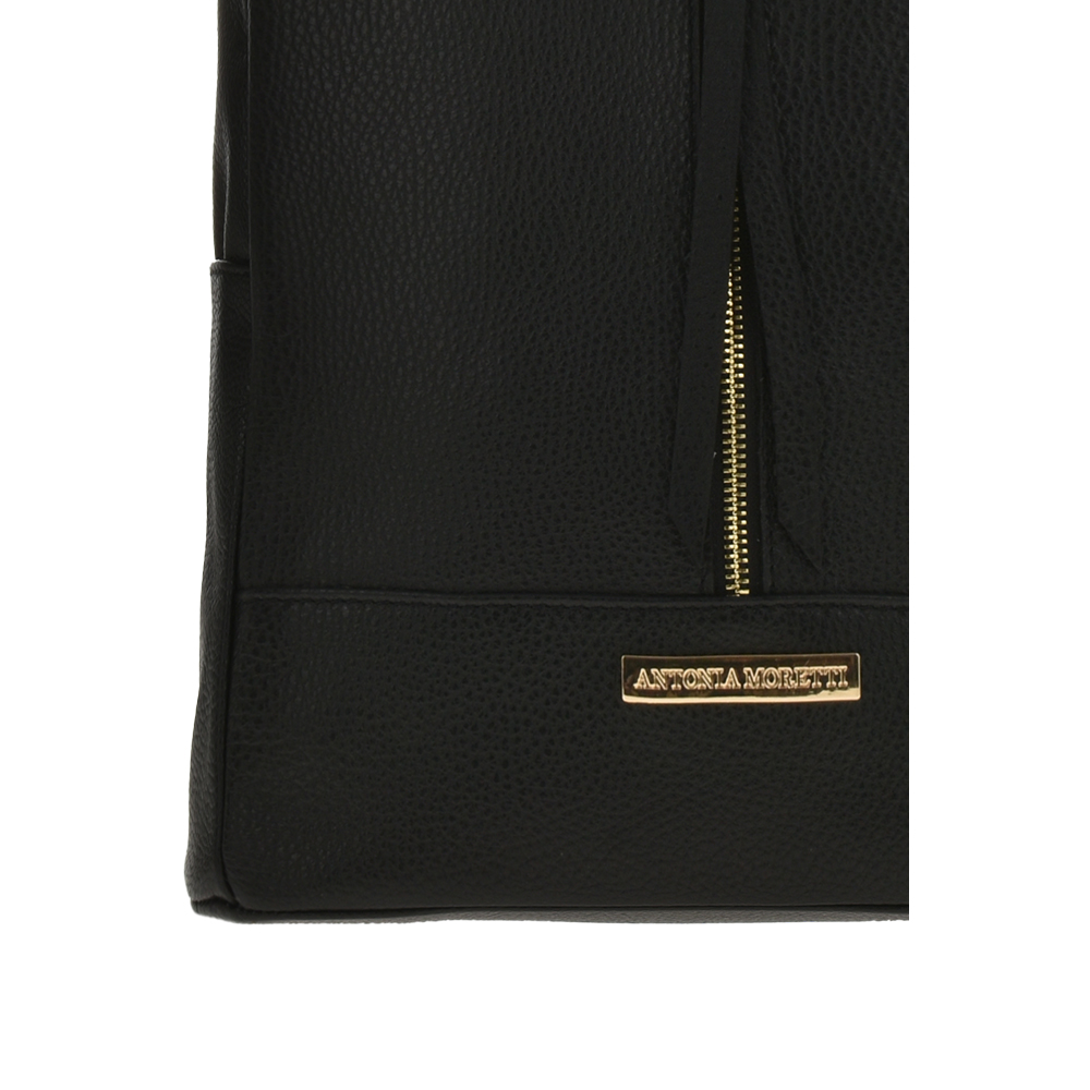 Rucsac din piele natuarala Antonia Moretti AM1131, Negru, #5, Bagsy