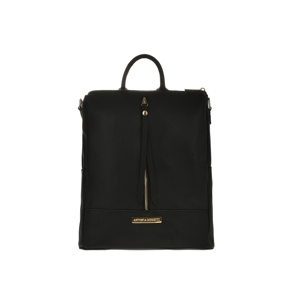 Rucsac din piele natuarala Antonia Moretti AM1131, Negru, #1, Bagsy