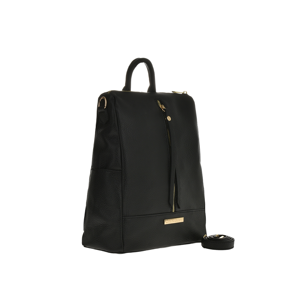 Rucsac din piele natuarala Antonia Moretti AM1131, Negru, #2, Bagsy
