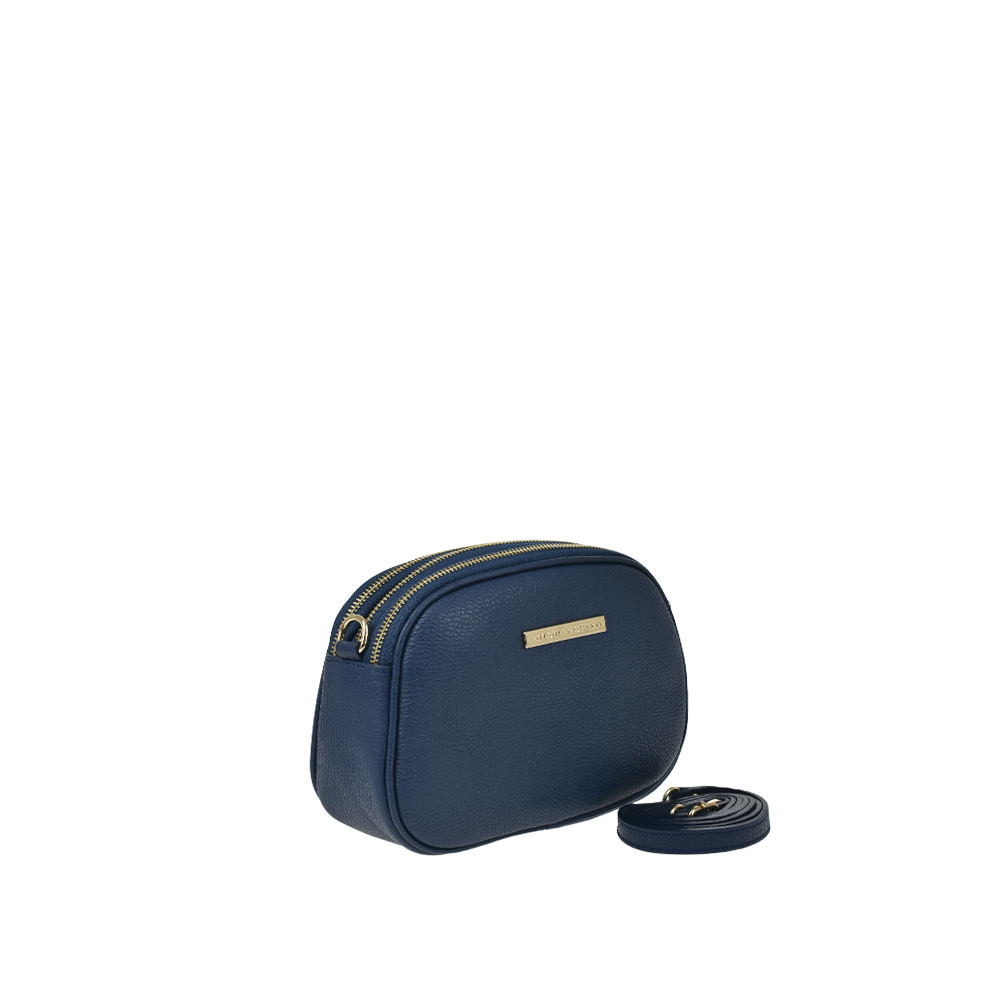 Geanta de umar din piele naturala Antonia Moretti AM1159, Albastru, #2, Bagsy