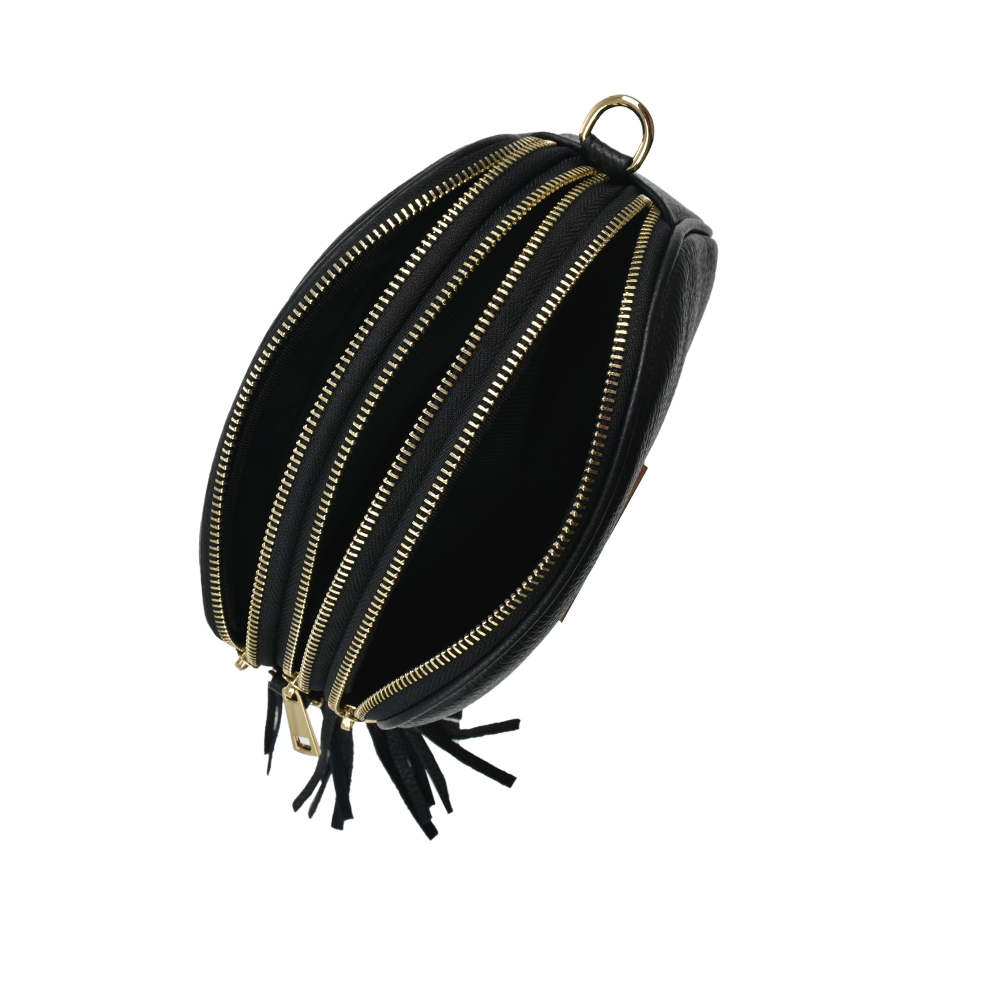 Geanta de umar din piele naturala Antonia Moretti AM1159, Negru, #4, Bagsy