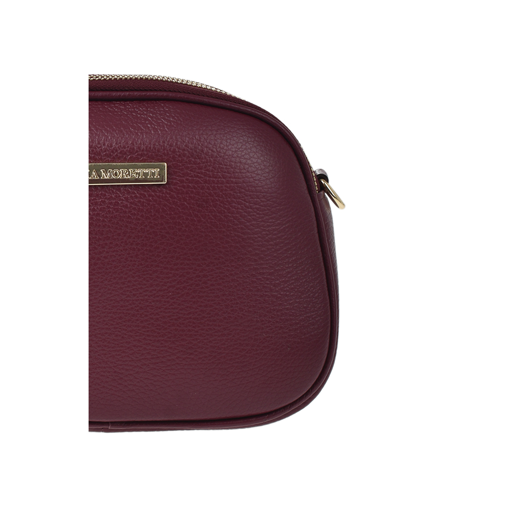 Geanta de umar din piele naturala Antonia Moretti AM1159, Visiniu, #5, Bagsy