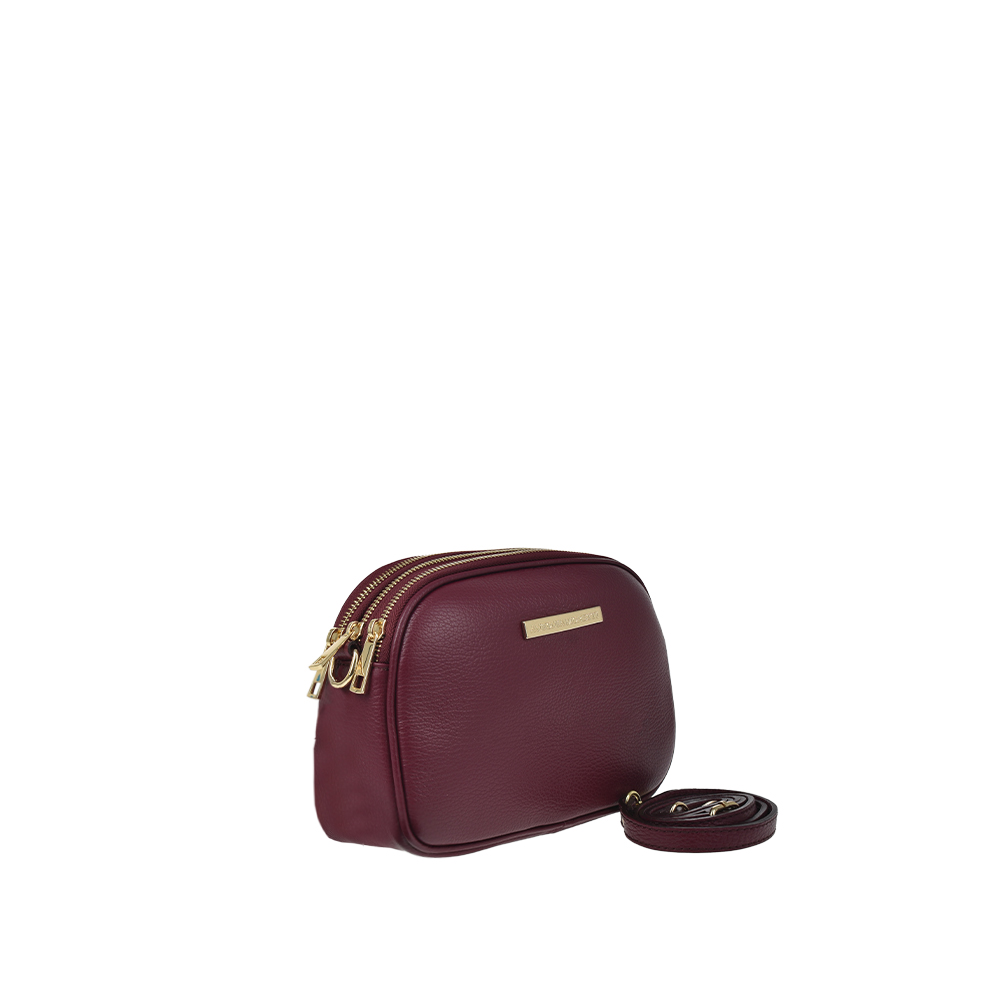 Geanta de umar din piele naturala Antonia Moretti AM1159, Visiniu, #2, Bagsy