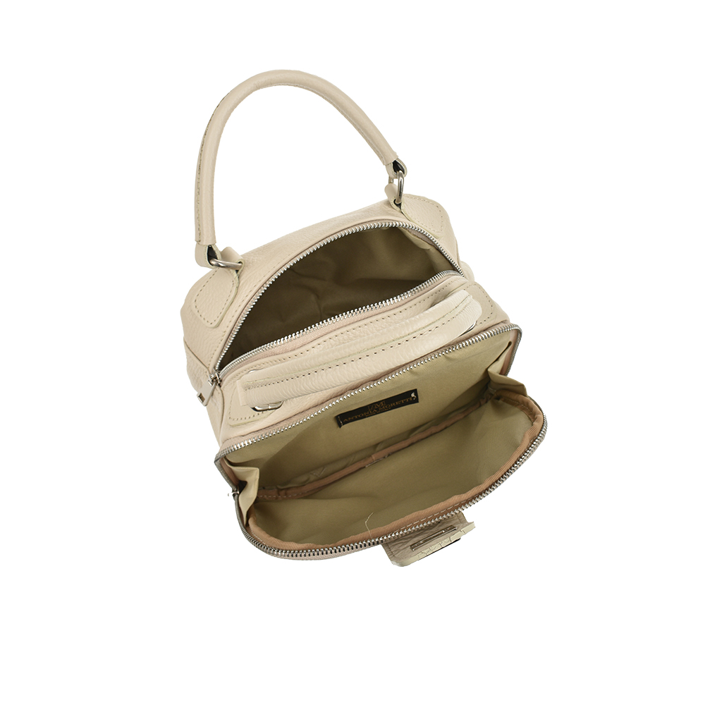 Geanta de mana din piele naturala Antonia Moretti AM1188, Bej, #4, Bagsy