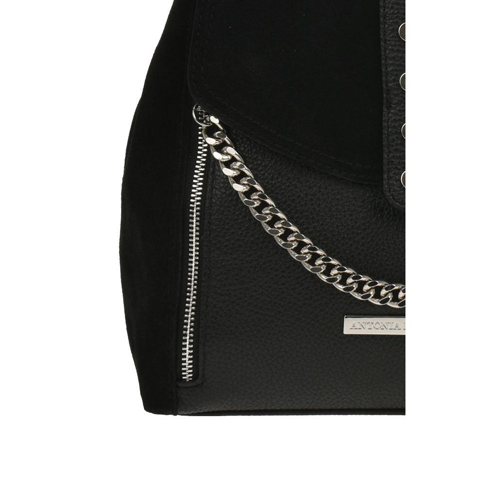 Rucsac dama din piele naturala Antonia Moretti AM1208, Negru, #5, Bagsy