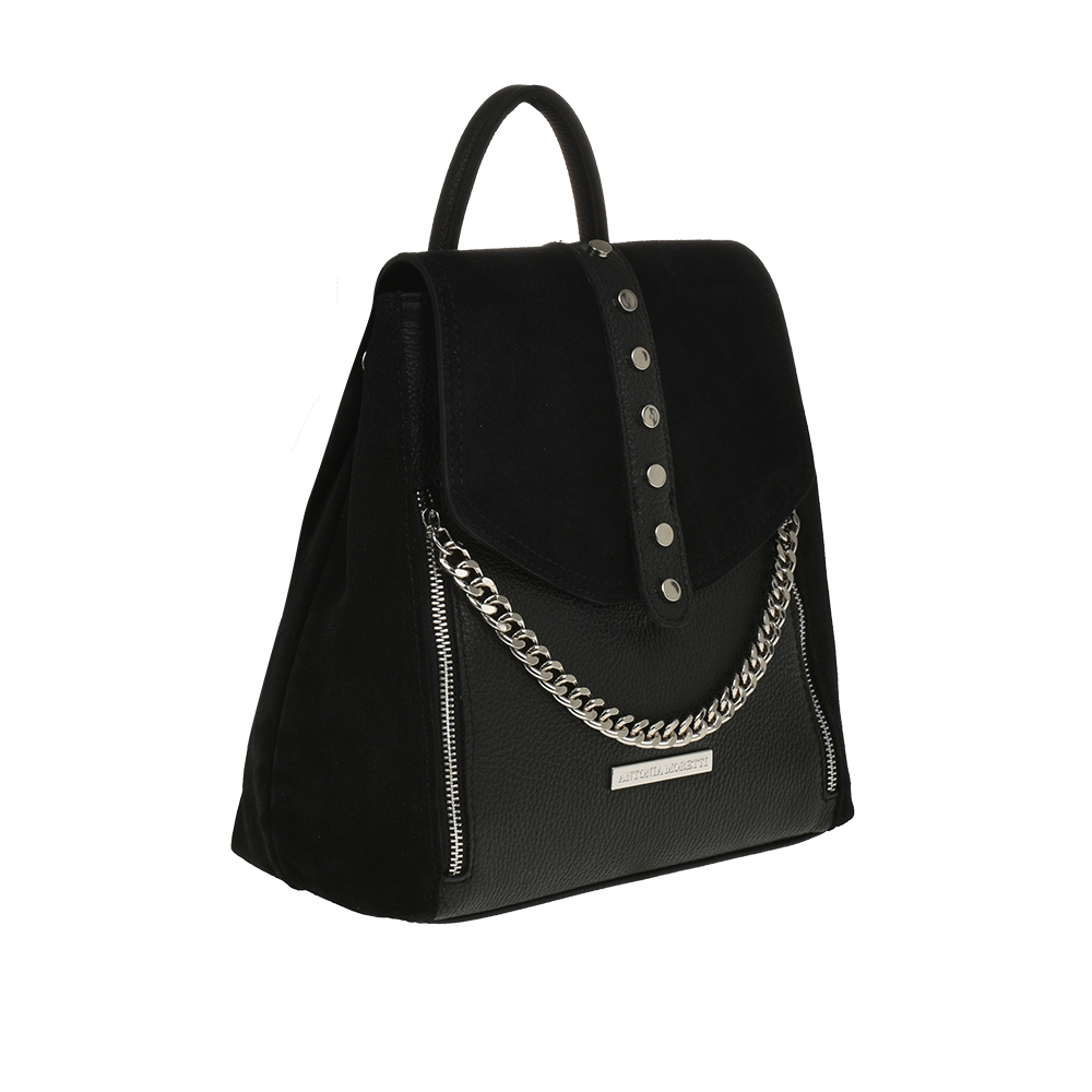 Rucsac dama din piele naturala Antonia Moretti AM1208, Negru, #2, Bagsy