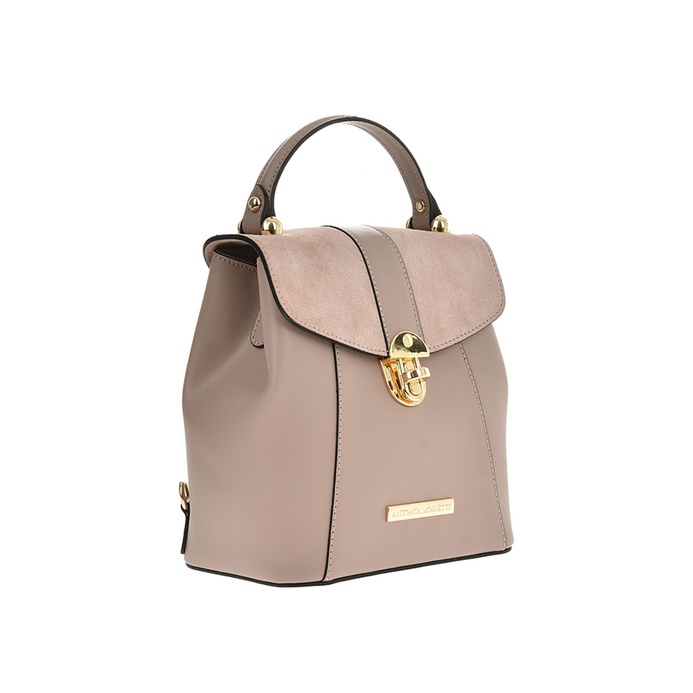 Rucsac dama din piele naturala Antonia Moretti AM1216, Roz prafuit, #2, Bagsy