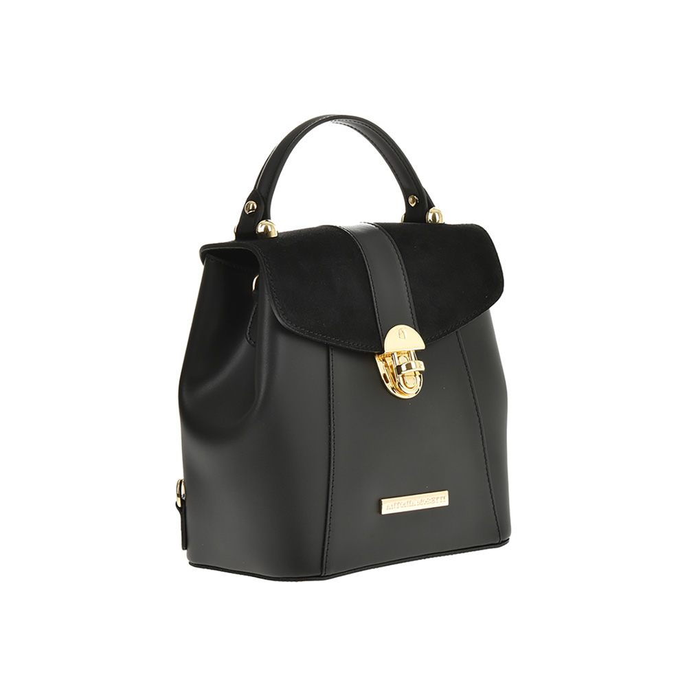 Rucsac dama din piele naturala Antonia Moretti AM1216, Negru, #2, Bagsy