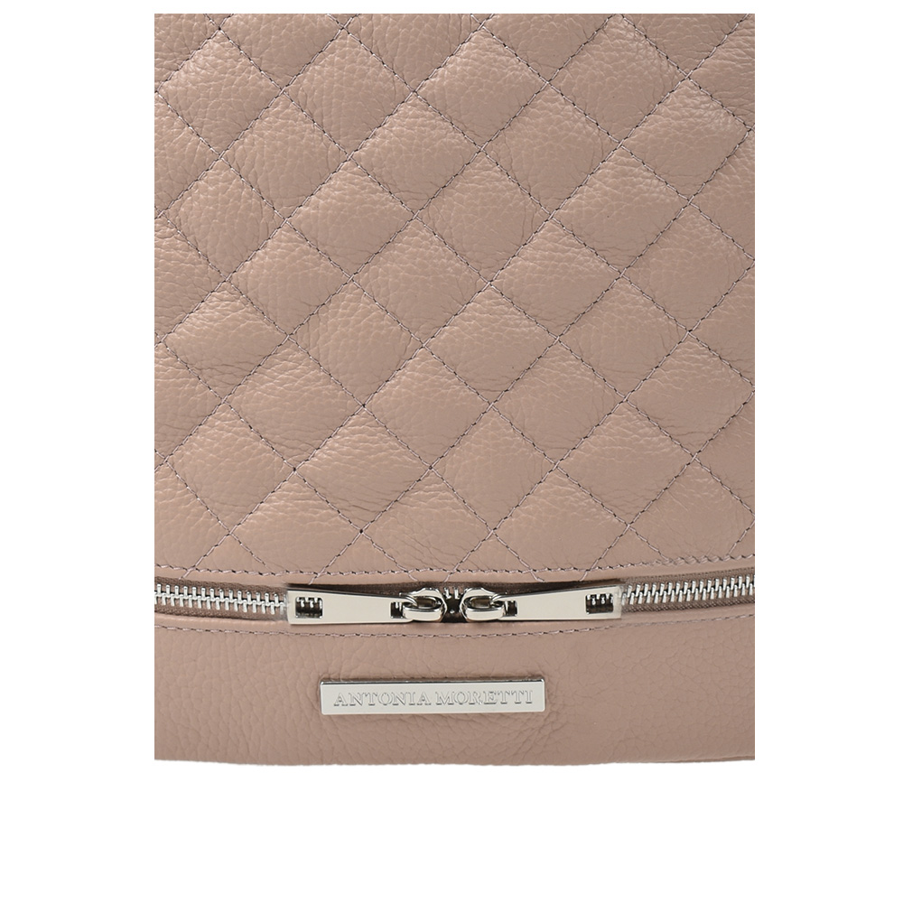 Rucsac dama din piele naturala Antonia Moretti AM1217, Roz prafuit, #5, Bagsy