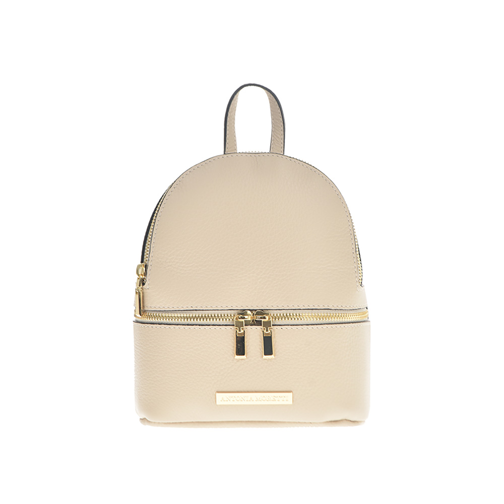 Rucsac dama din piele naturala Antonia Moretti  AM1218, Bej, #1, Bagsy