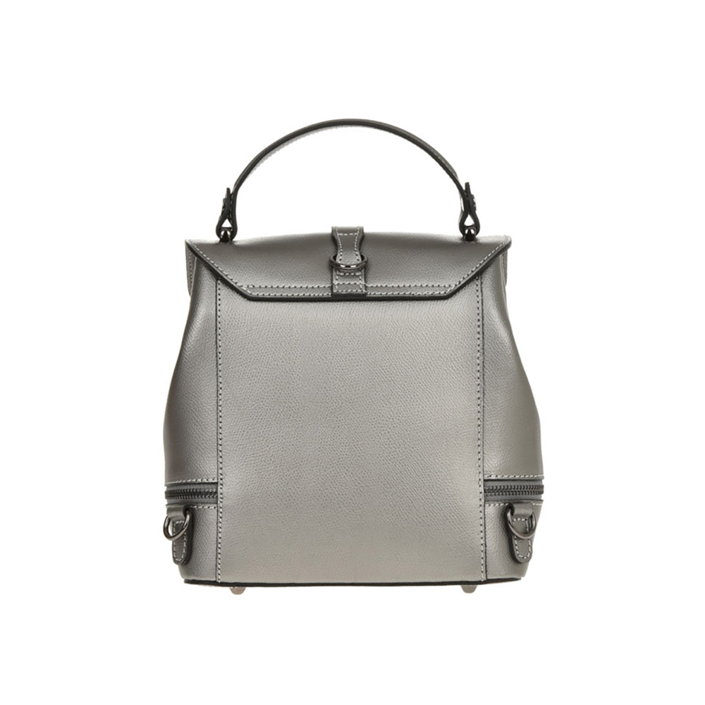 Rucsac dama din piele naturala Antonia Moretti AM1219, Argintiu, #3, Bagsy