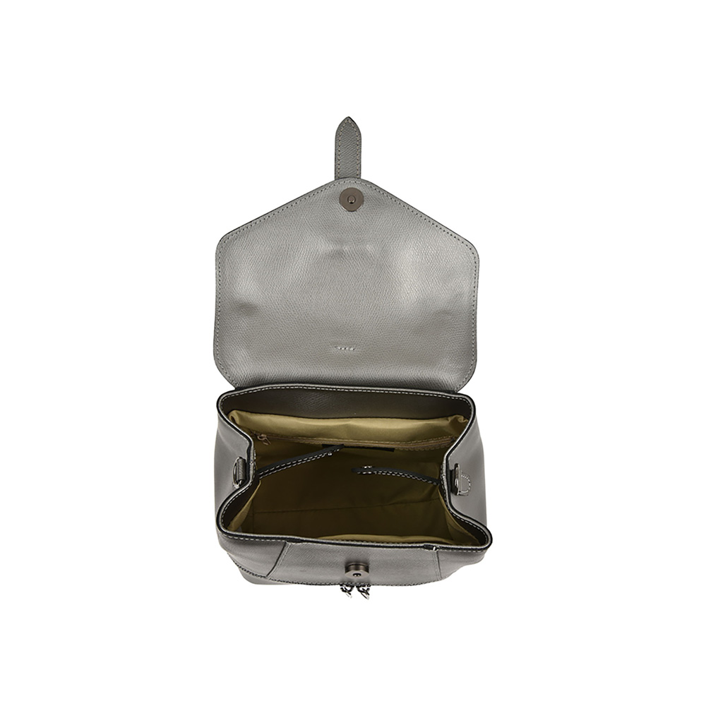 Rucsac dama din piele naturala Antonia Moretti AM1219, Argintiu, #4, Bagsy