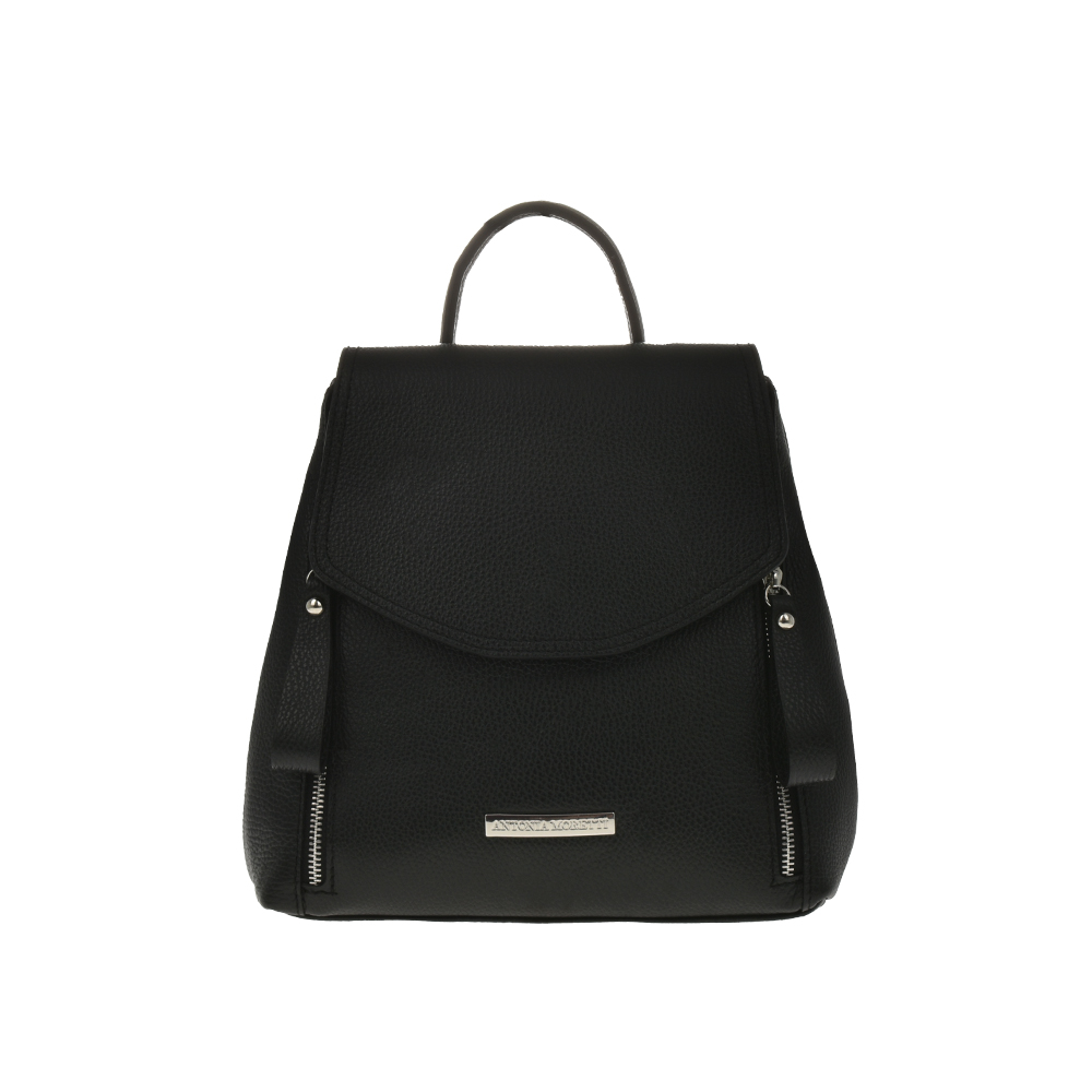 Rucsac dama din piele naturala Antonia Moretti AM1221, Negru, #1, Bagsy