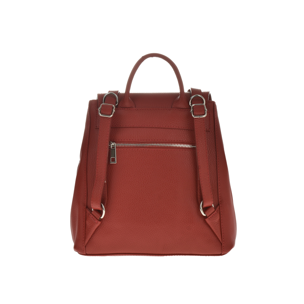 Rucsac dama din piele naturala Antonia Moretti AM1221, Rosu, #3, Bagsy