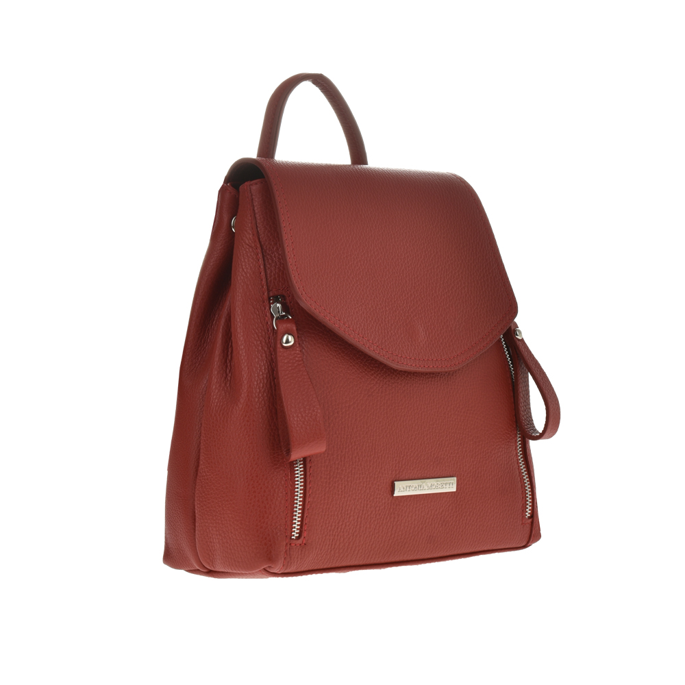 Rucsac dama din piele naturala Antonia Moretti AM1221, Rosu, #2, Bagsy