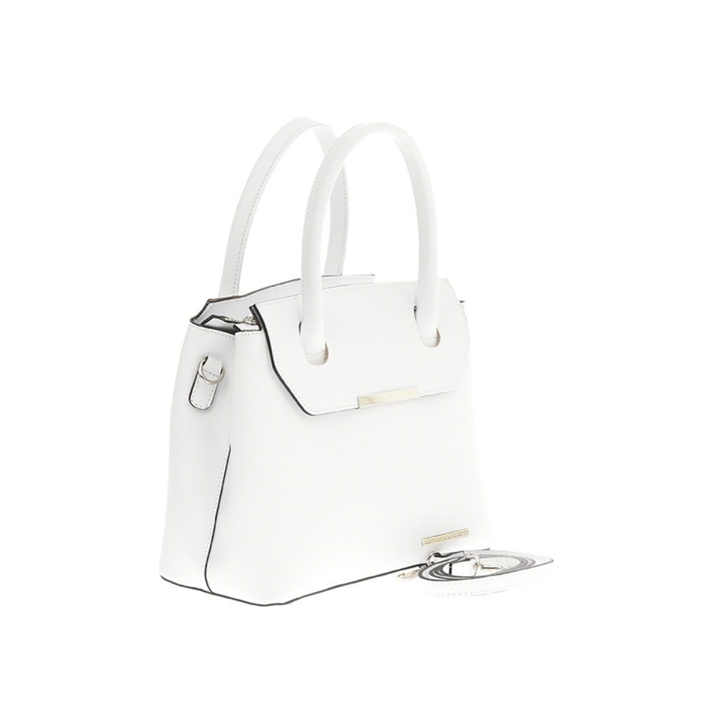 Geanta de mana din piele naturala Antonia Moretti AM1236, Alb, #2, Bagsy