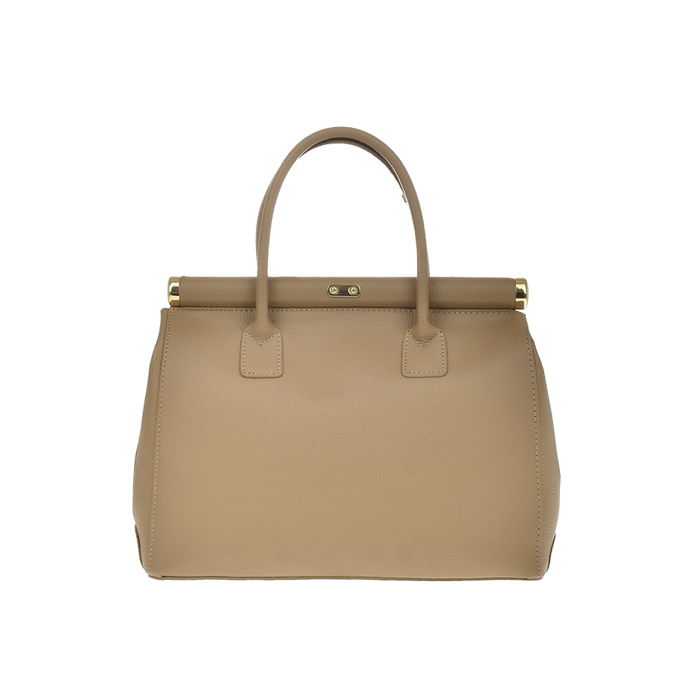 Geanta de mana din piele naturala Antonia Moretti AM1238, Grej, #3, Bagsy