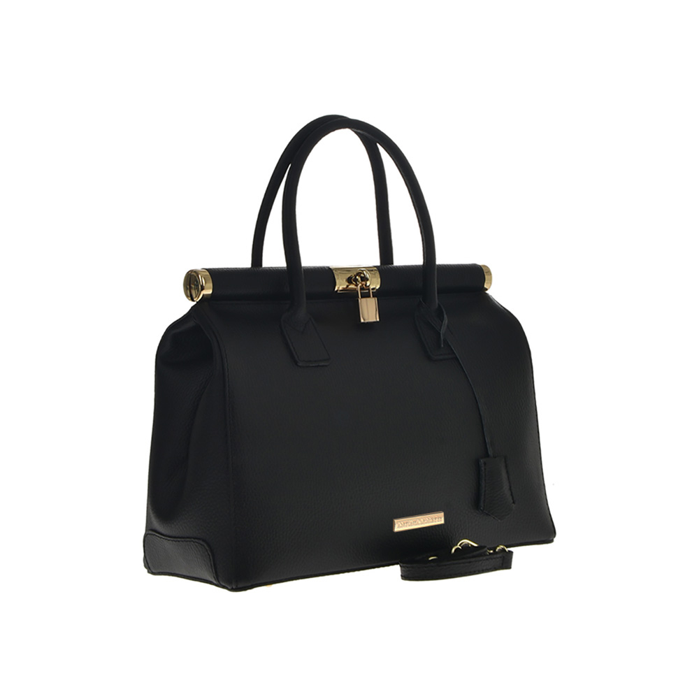 Geanta de mana din piele naturala Antonia Moretti AM1238, Negru, #2, Bagsy