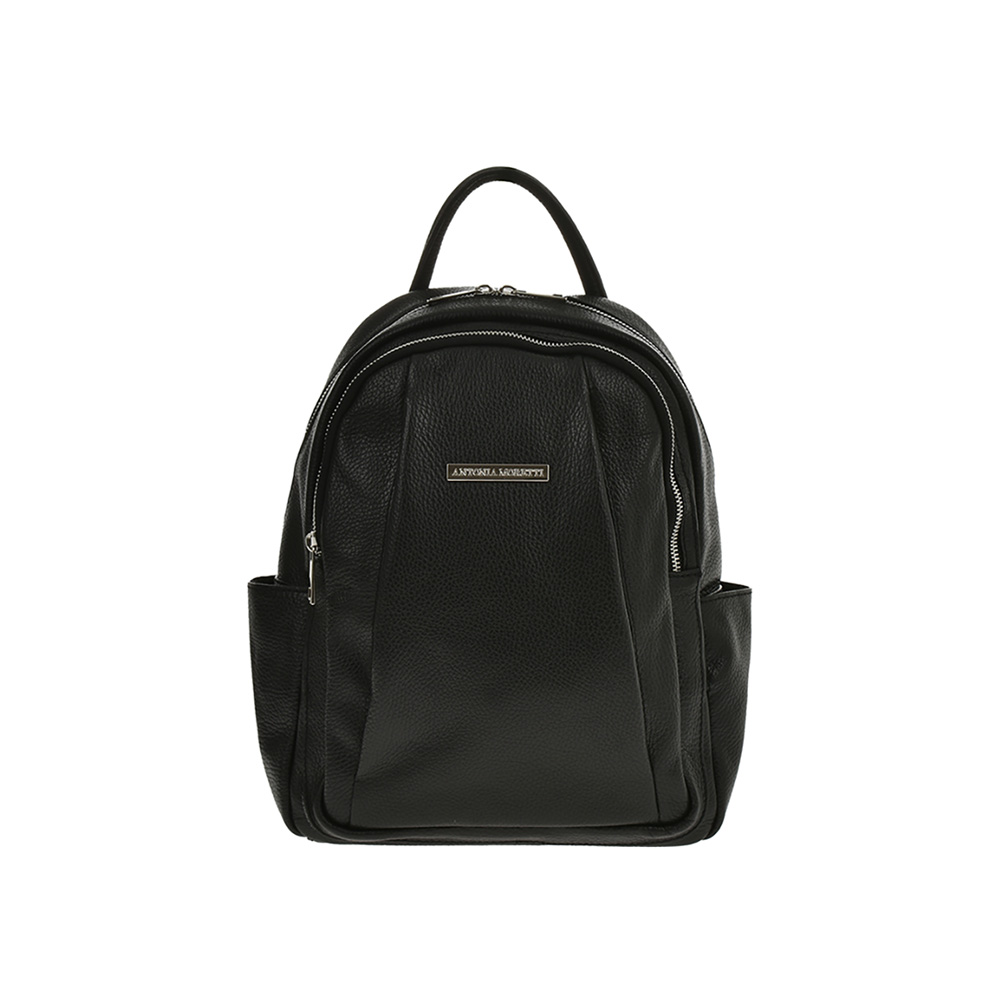 Rucsac dama din piele naturala Antonia Moretti AM01240, Negru, #1, Bagsy