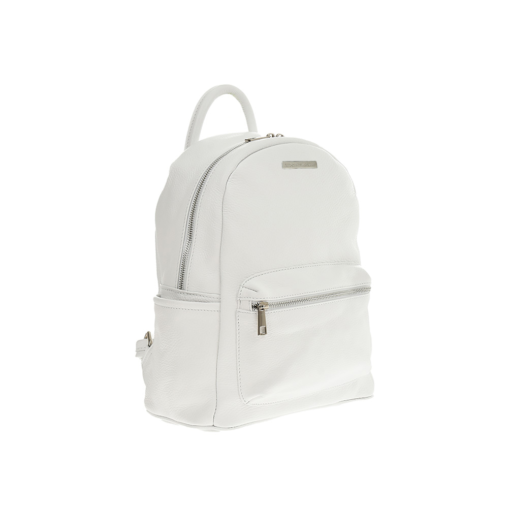 Rucsac dama din piele naturala Antonia Moretti AM1249, Alb, Nr. 2, Bagsy