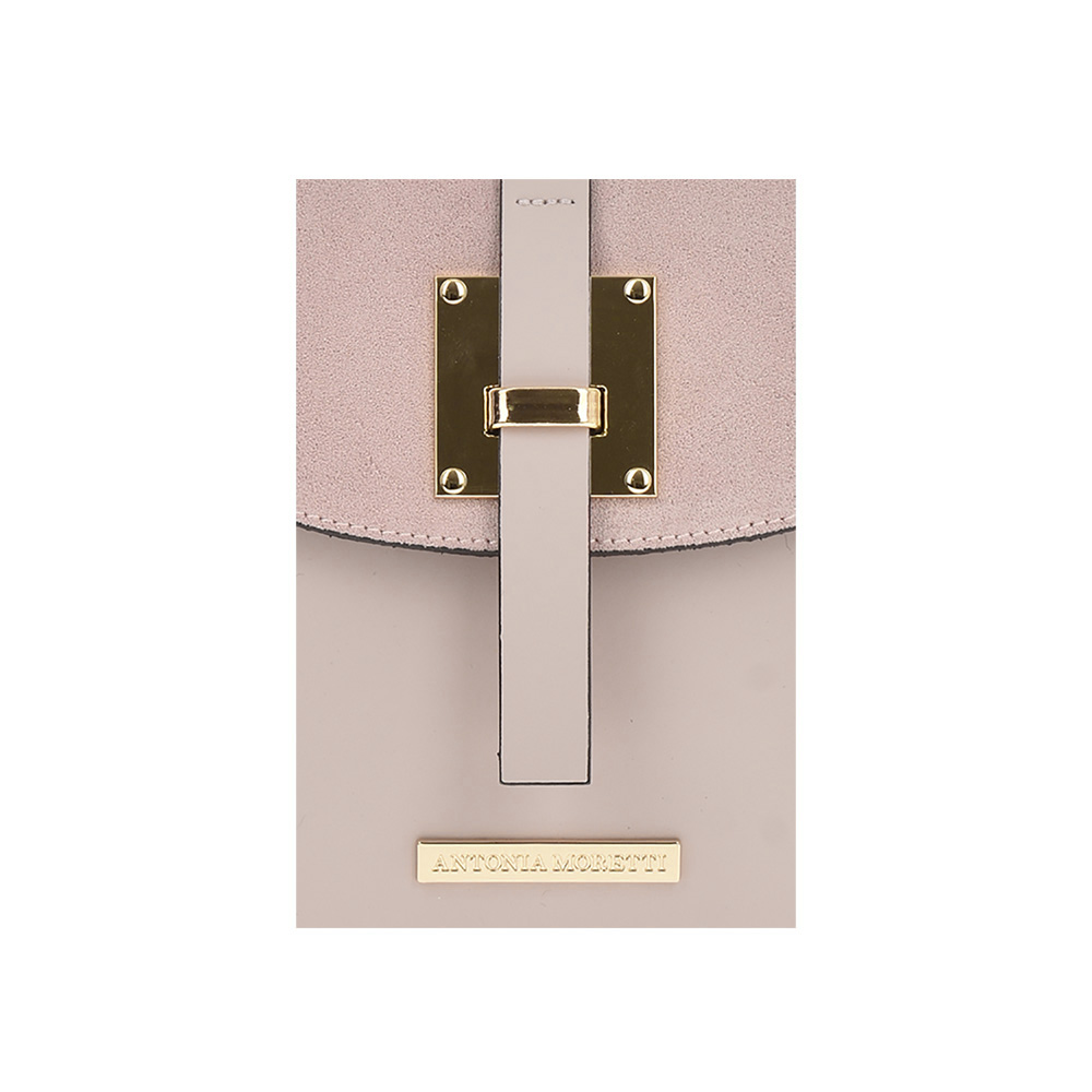 Rucsac din piele naturala Antonia Moretti AM1250, Roz prafuit, Nr. 5, Bagsy