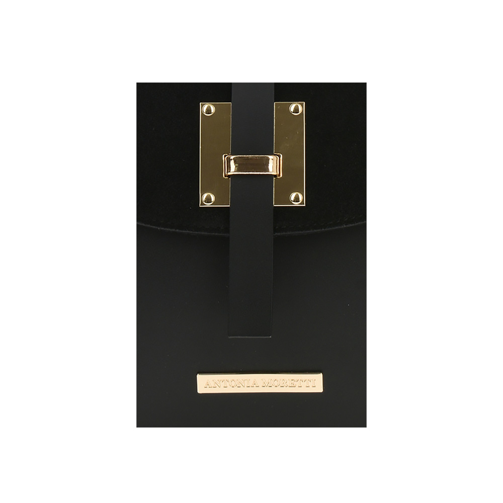 Rucsac din piele naturala Antonia Moretti AM1250, Negru, #5, Bagsy