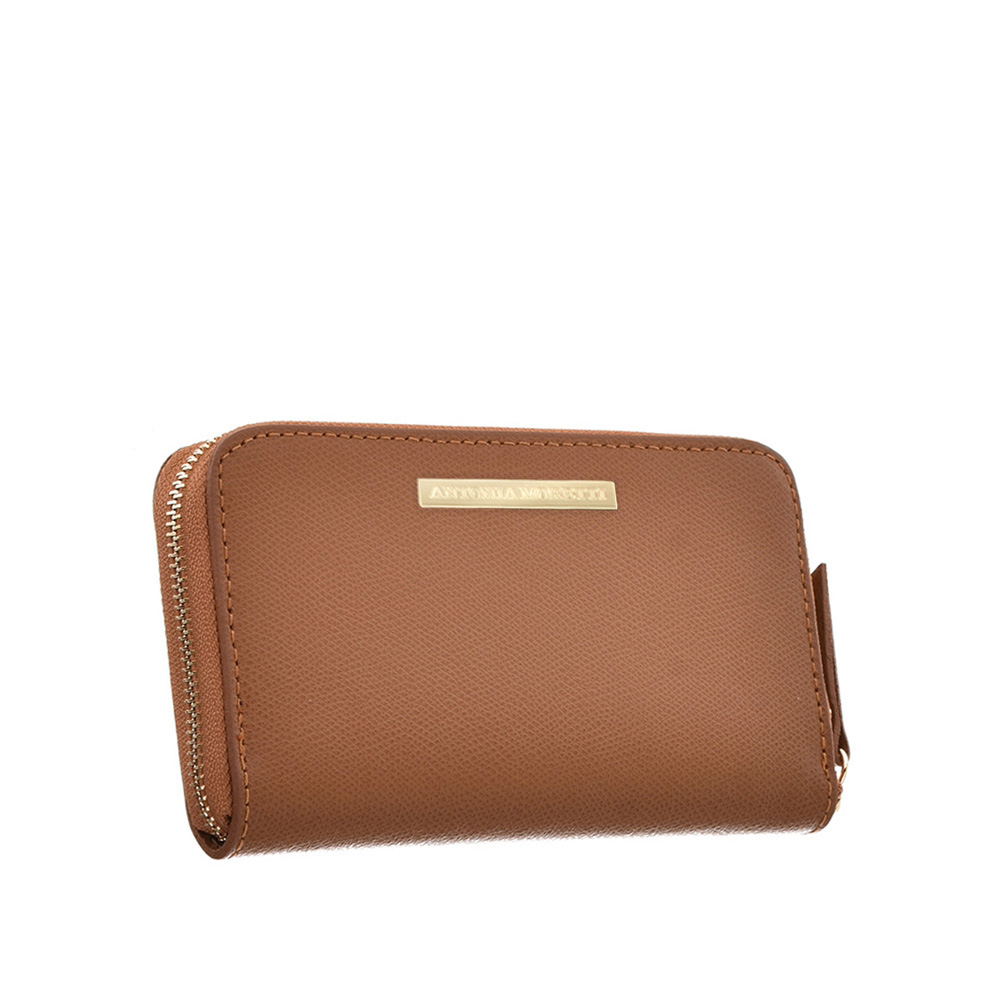 Portofel dama din piele naturala Antonia Moretti AM1253, Cognac, #2, Bagsy