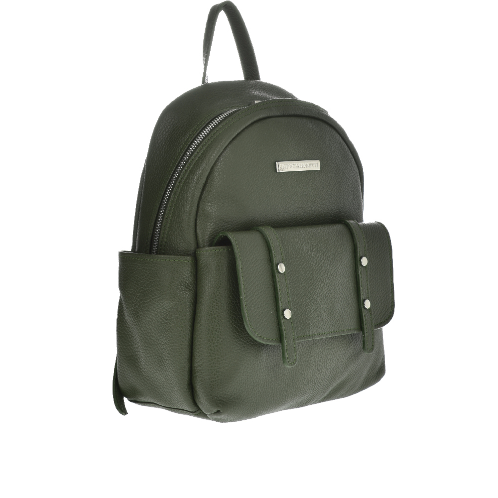 Rucsac dama din piele naturala Antonia Moretti AM1259, Verde, #2, Bagsy