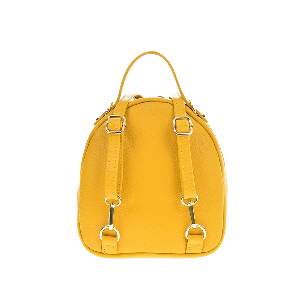 Rucsac dama din piele naturala Antonia Moretti AM1260, Galben, #3, Bagsy