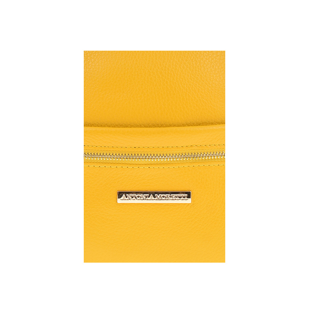 Rucsac dama din piele naturala Antonia Moretti AM1260, Galben, #5, Bagsy
