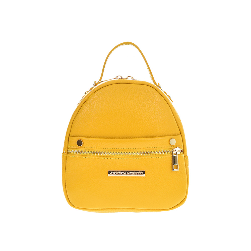 Rucsac dama din piele naturala Antonia Moretti AM1260, Galben, #1, Bagsy