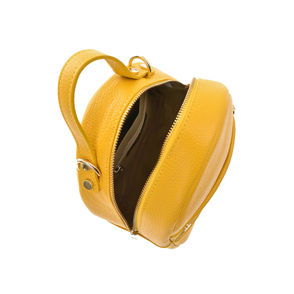 Rucsac dama din piele naturala Antonia Moretti AM1260, Galben, #4, Bagsy