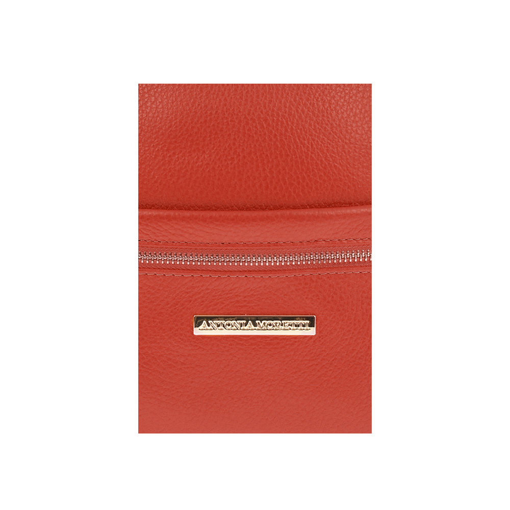 Rucsac dama din piele naturala Antonia Moretti AM1260, Rosu, Nr. 5, Bagsy