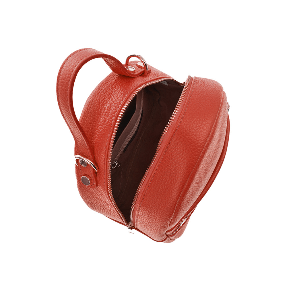 Rucsac dama din piele naturala Antonia Moretti AM1260, Rosu, Nr. 3, Bagsy