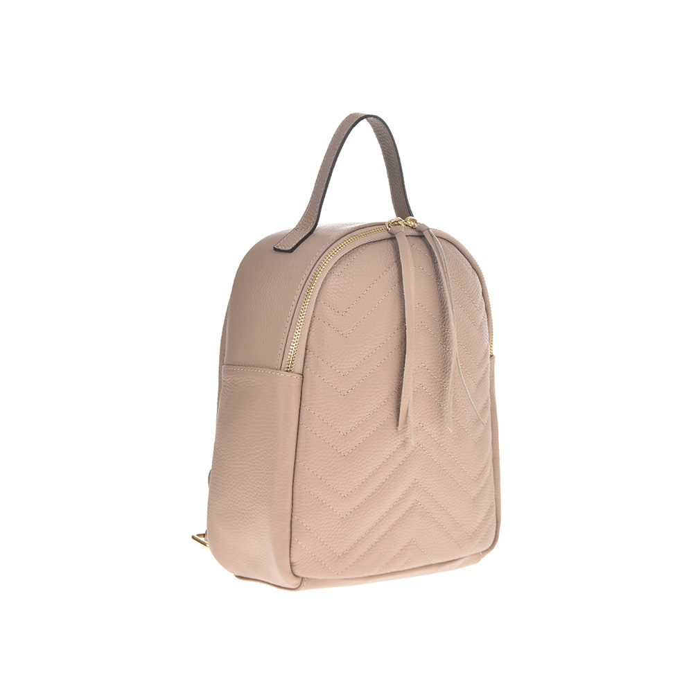 Rucsac dama din piele naturala Antonia Moretti AM1261, Roz prafuit, Nr. 2, Bagsy