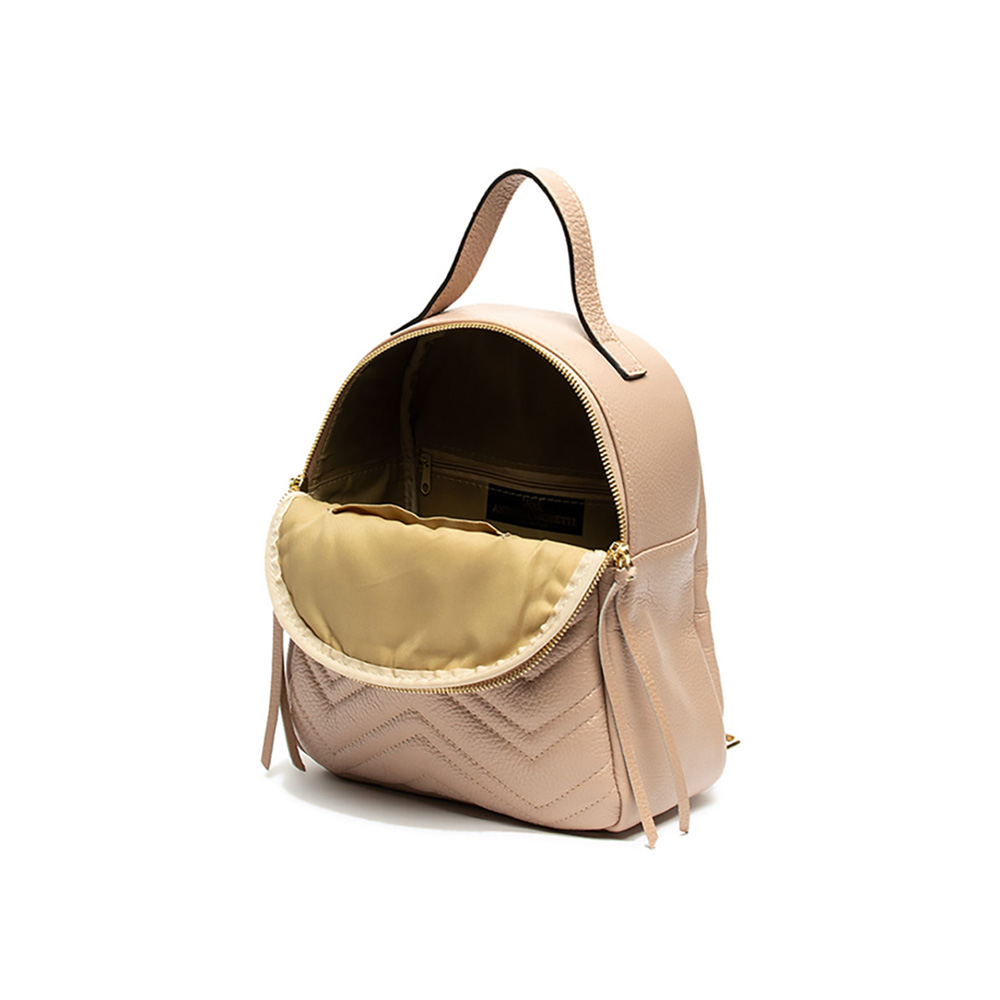 Rucsac dama din piele naturala Antonia Moretti AM1261, Roz prafuit, Nr. 4, Bagsy