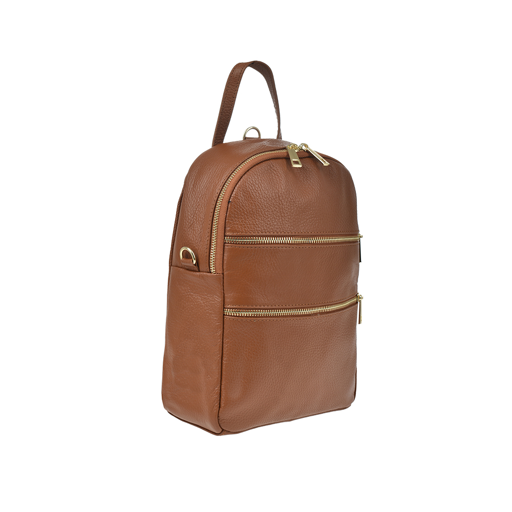 Rucsac dama din piele naturala Antonia Moretti AM1287, Cognac, #2, Bagsy