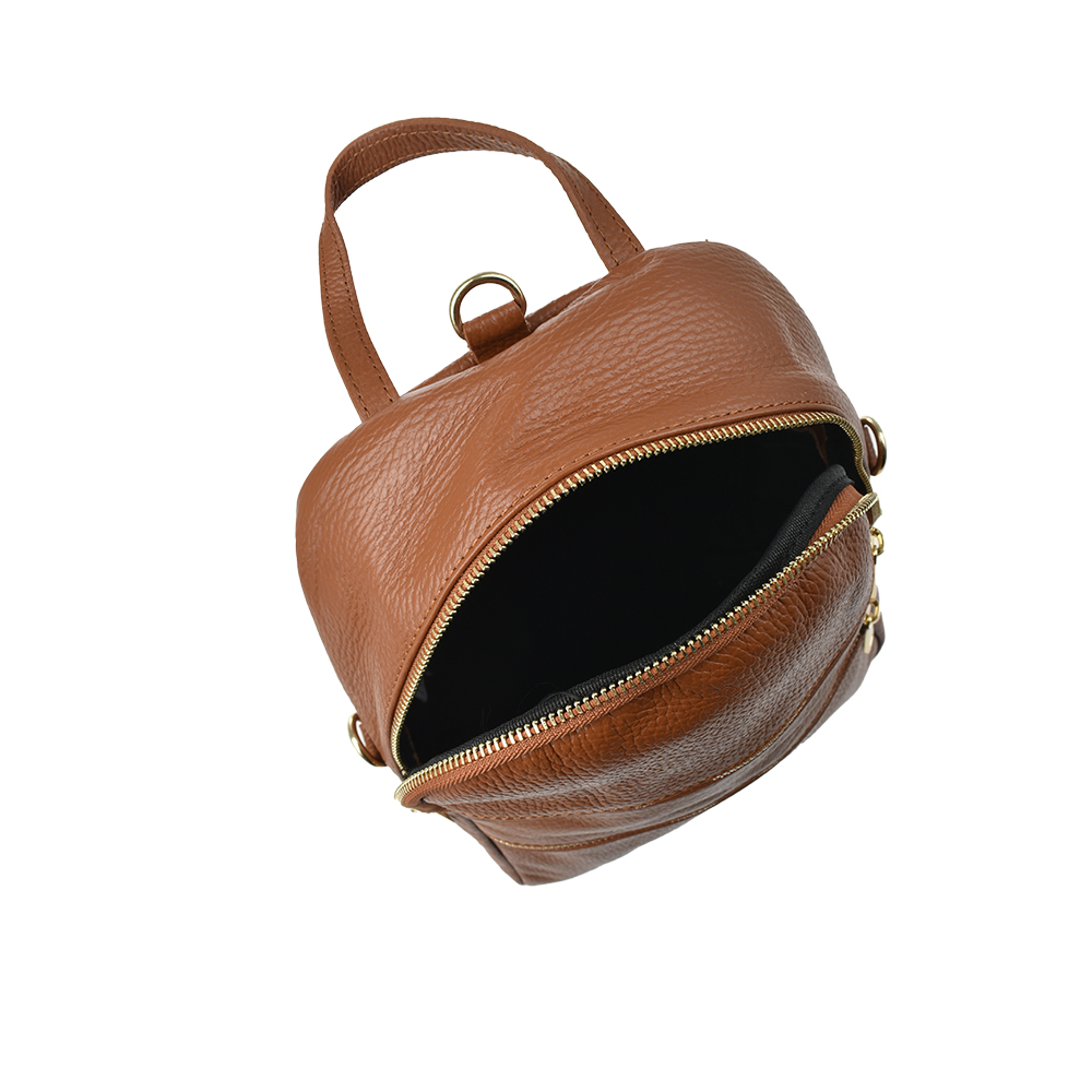 Rucsac dama din piele naturala Antonia Moretti AM1287, Cognac, #4, Bagsy