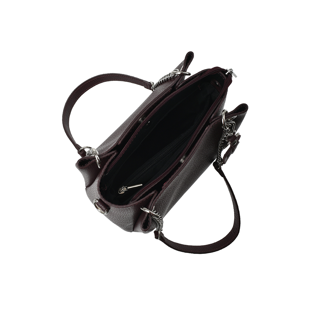 Geanta dama din piele naturala Antonia Moretti AM1305, Visiniu, #4, Bagsy