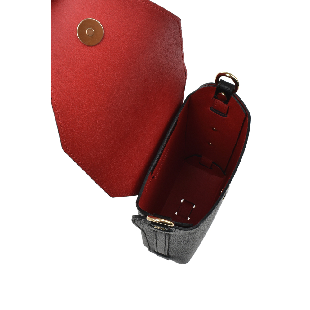 Geanta de umar din piele naturala Antonia Moretti AM1309, Negru, #4, Bagsy