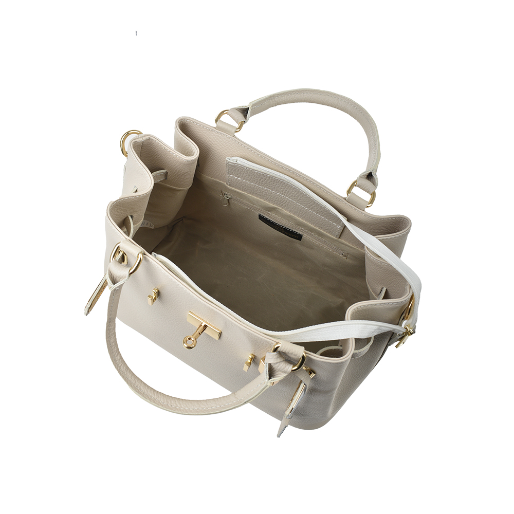 Geanta de mana din piele naturala Antonia Moretti AM1318, Bej, #4, Bagsy