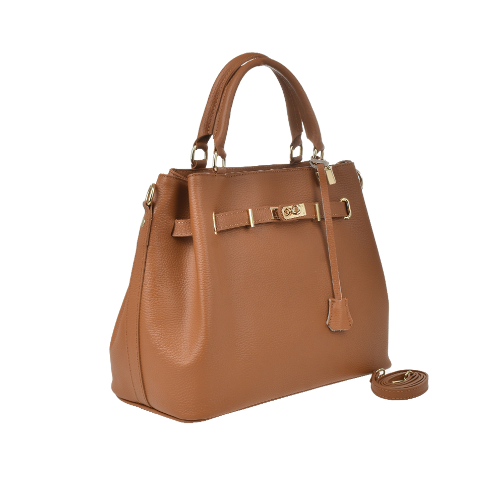 Geanta de mana din piele naturala Antonia Moretti AM1318, Cognac, #2, Bagsy