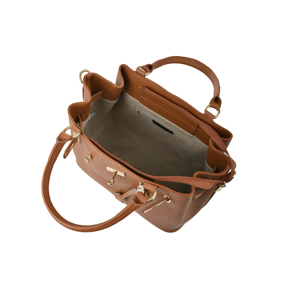 Geanta de mana din piele naturala Antonia Moretti AM1318, Cognac, #4, Bagsy