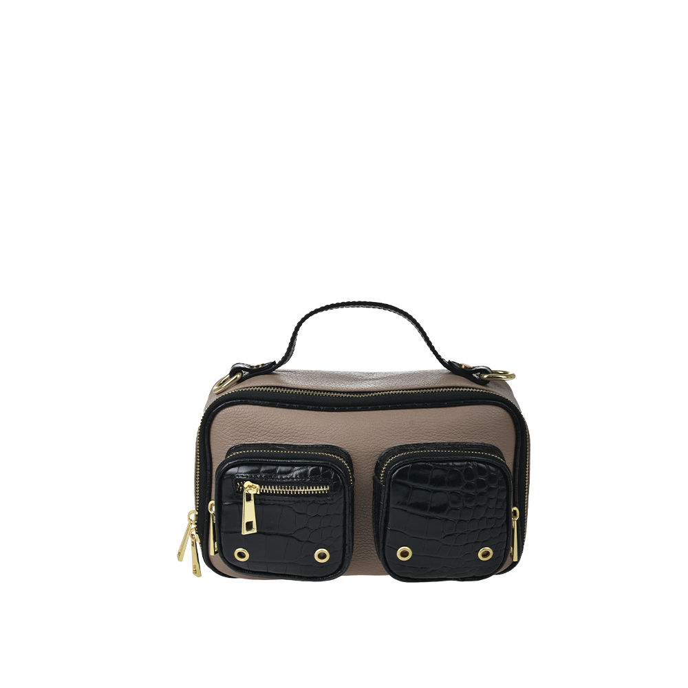 Geanta dama din piele naturala Antonia Moretti AM1324, Grej, #1, Bagsy