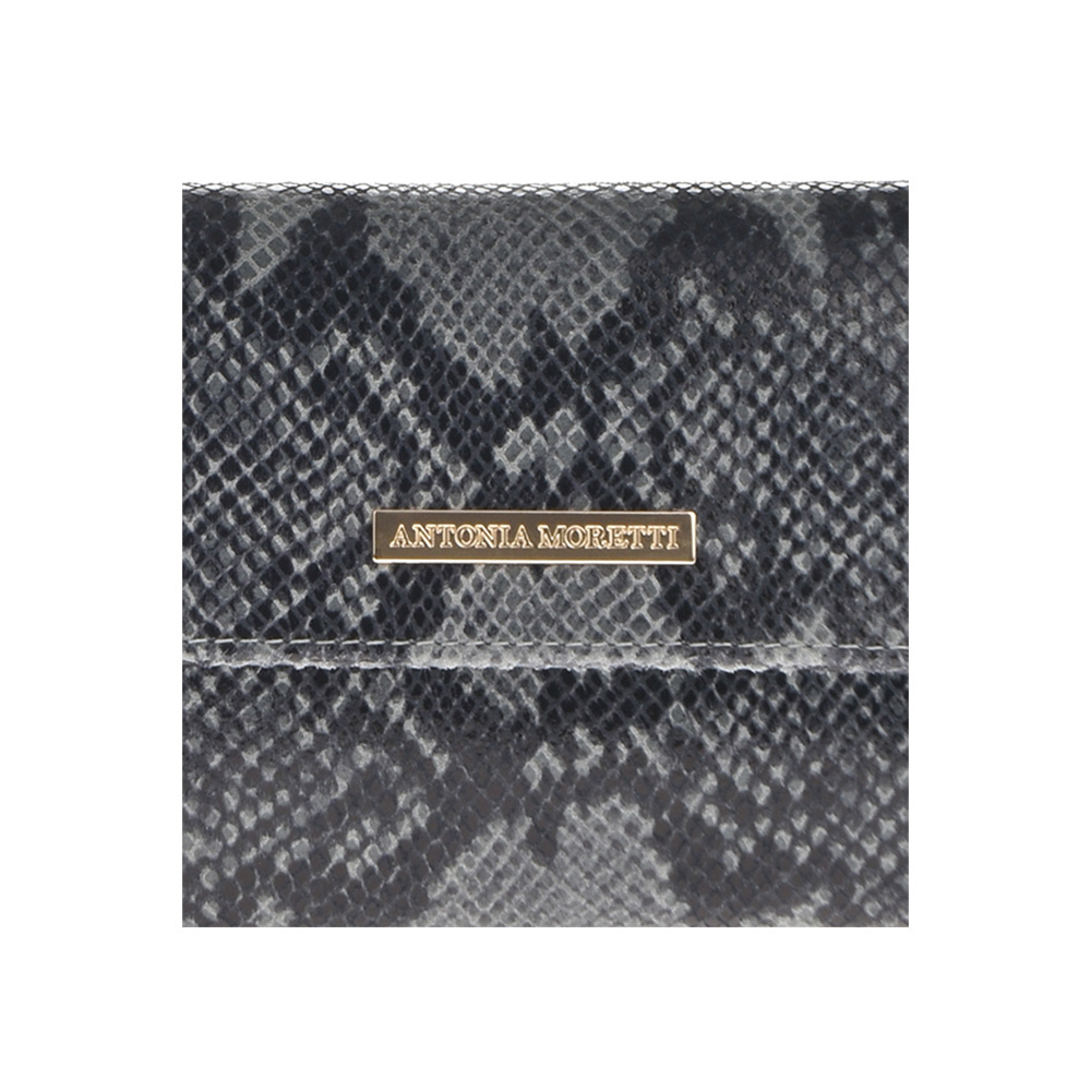 Plic dama din piele naturala Antonia Moretti AM0353, Gri, #4, Bagsy