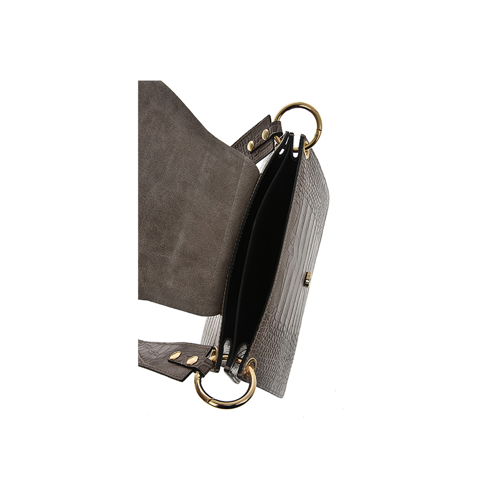 Geanta de umar din piele naturala Antonia Moretti AM0801, Grej, #5, Bagsy