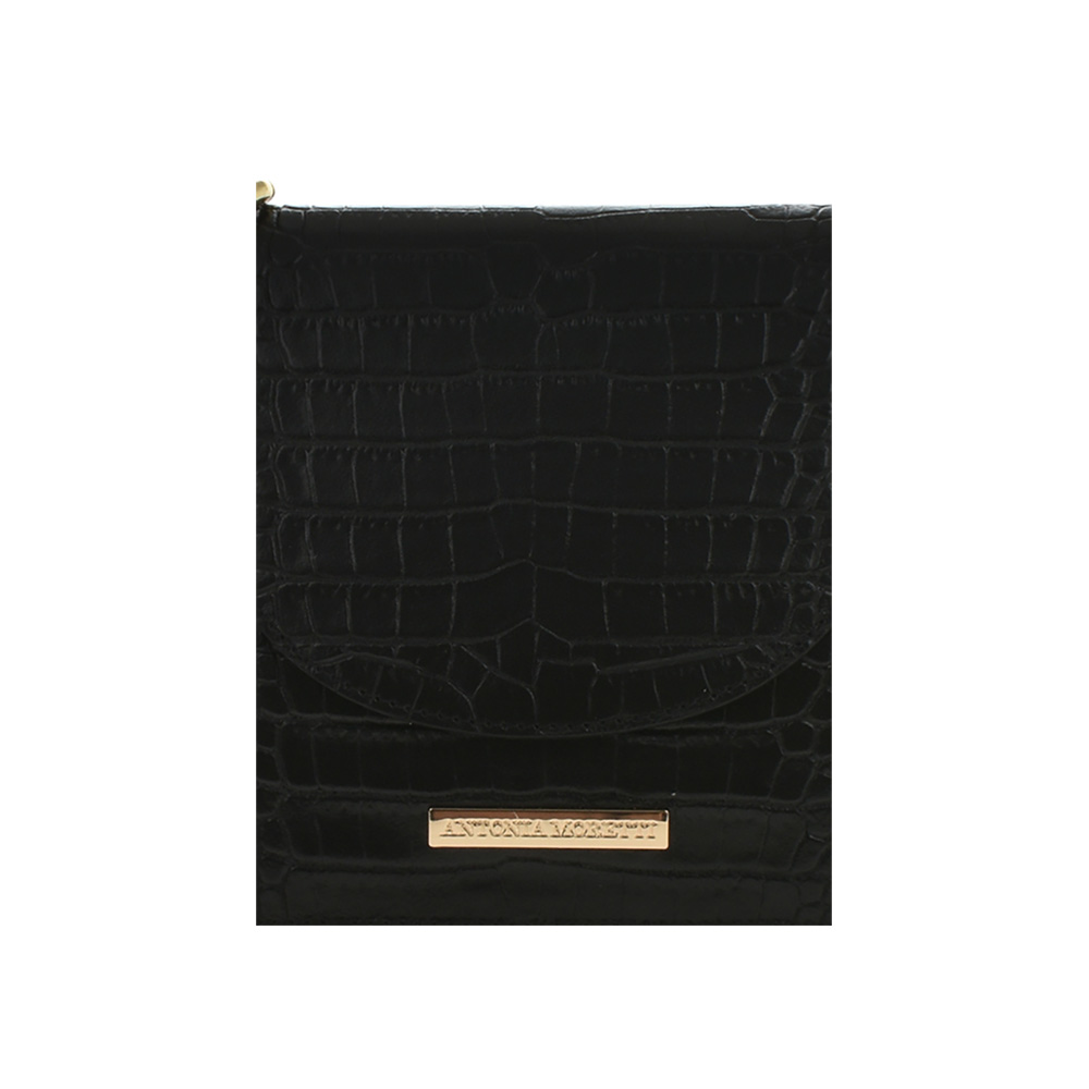 Geanta de umar din piele naturala Antonia Moretti AM0801, Negru, #5, Bagsy