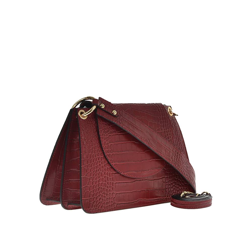 Geanta de umar din piele naturala Antonia Moretti AM0801, Rosu, #2, Bagsy